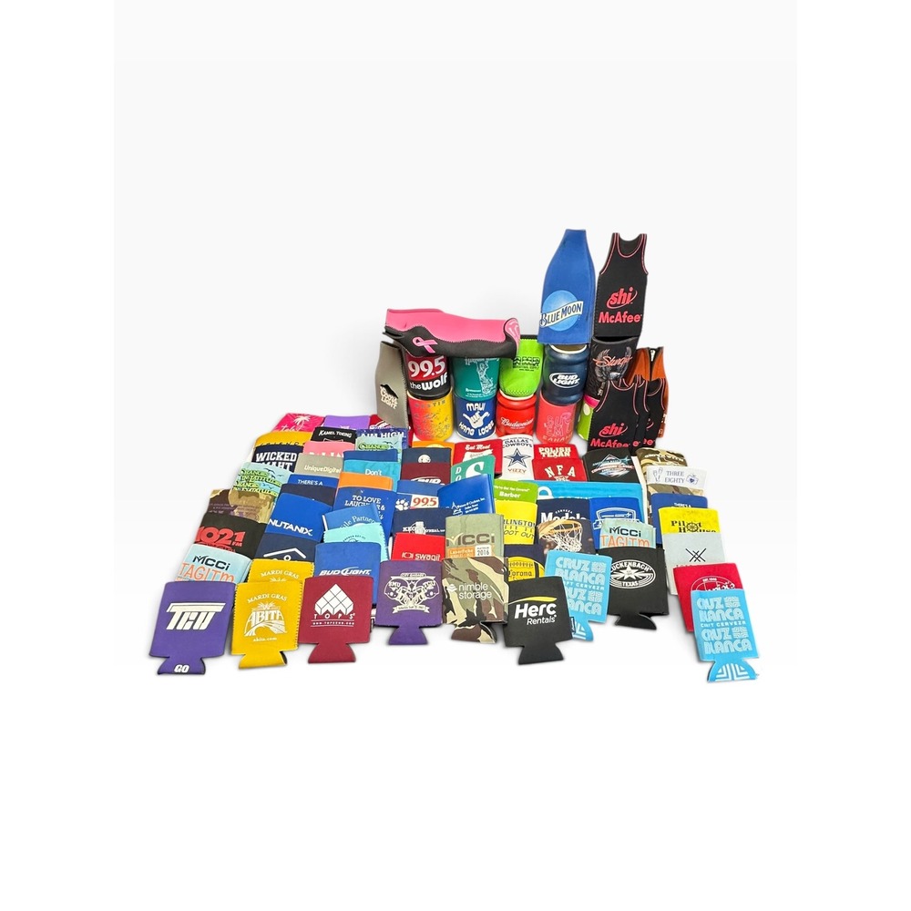 Mixed Lot 80+ Beverage Insulators Can Coolers Bottle Sleeves Vintage to Modern